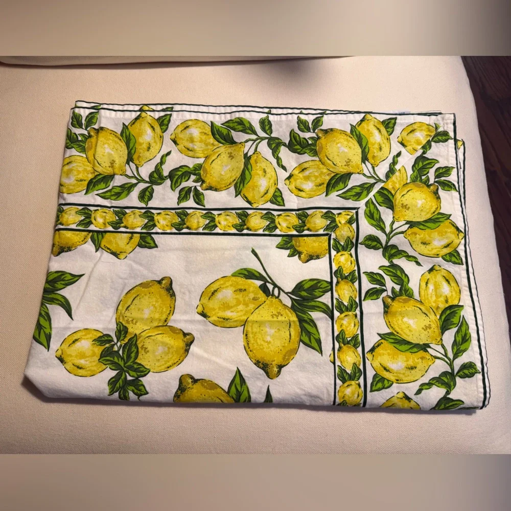 APRIL CORNELL Lemons Cotton Tablecloth 60in x 82in